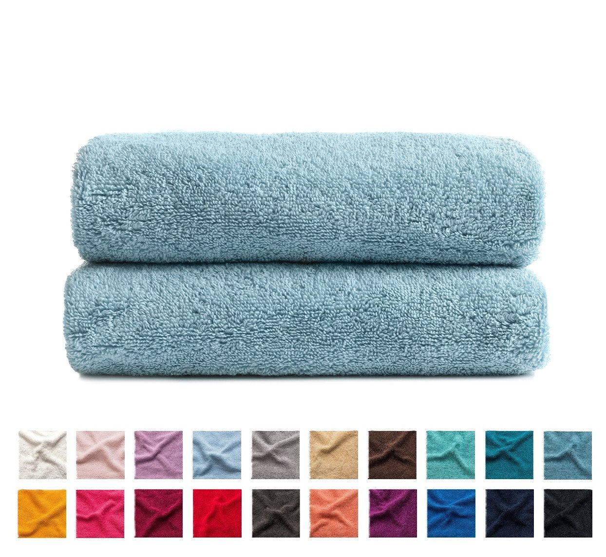 MatratzenL.A.B® Handtuch Set 500 g/m² Blauer Schwan®, 100% Baumwolle (2er Set: Duschtücher 70x140 cm, 2-St) von MatratzenL.A.B®