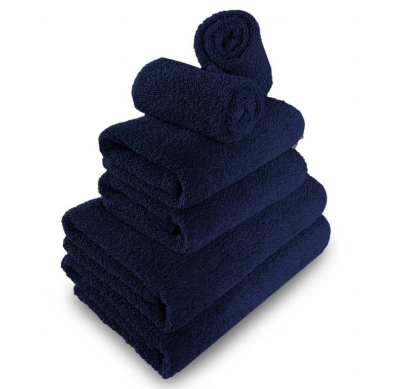 MatratzenL.A.B® Handtuch Set 500 g/m² Blauer Schwan®, 100% Baumwolle (2x Gästetuch + 2x Handtuch + 2x Duschtuch, 6-St), Frottee, mit Aufhänger, einzeln verpackt von MatratzenL.A.B®