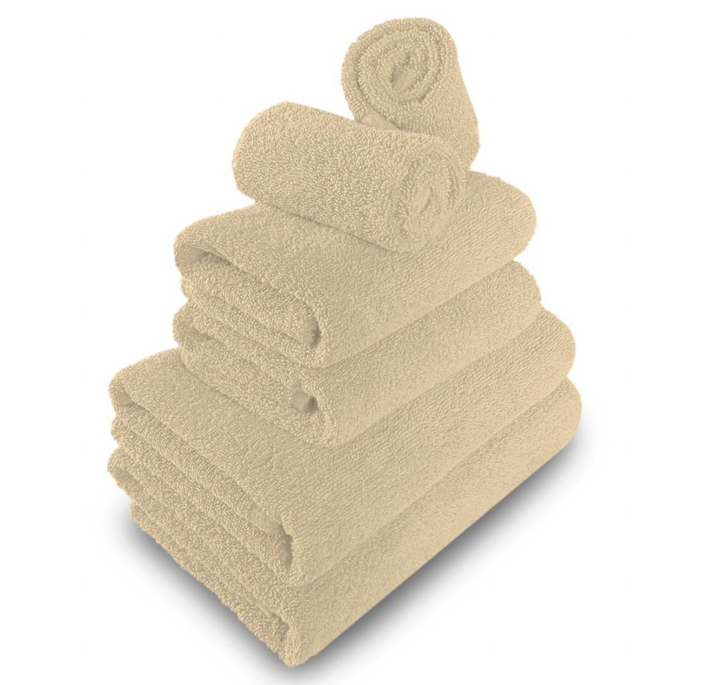 MatratzenL.A.B® Handtuch Set 500 g/m², 100% Baumwolle (2x Gästetuch + 2x Handtuch + 2x Duschtuch, 6-St), Frottee, mit Aufhänger, einzeln verpackt von MatratzenL.A.B®