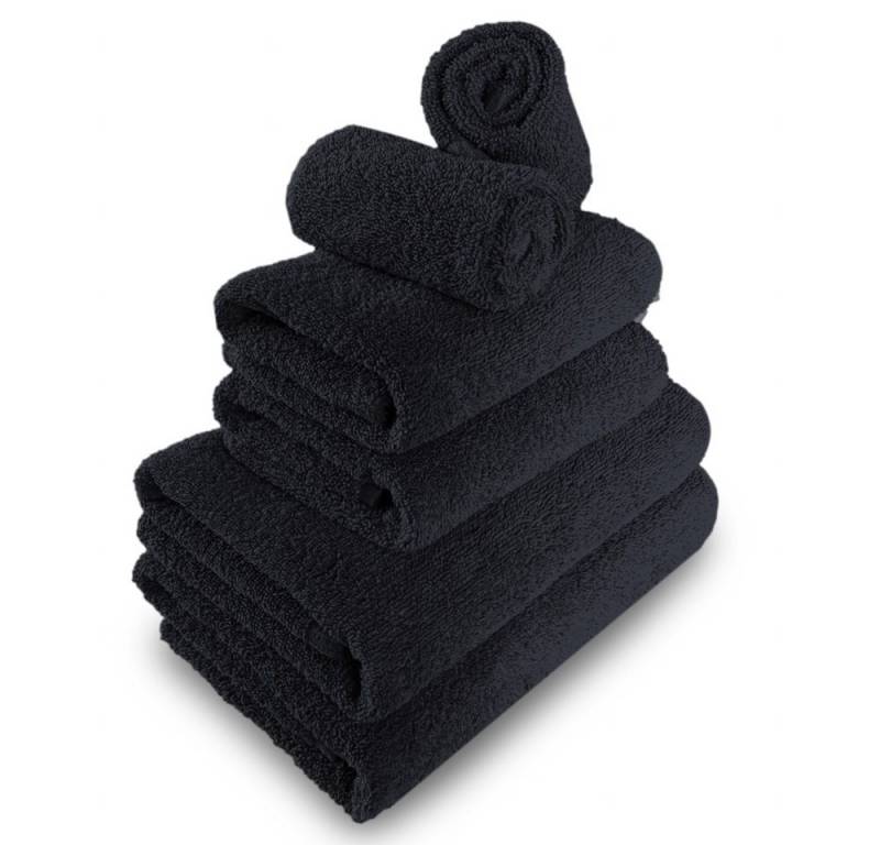 MatratzenL.A.B® Handtuch Set 500 g/m² Blauer Schwan®, 100% Baumwolle (2x Gästetuch + 2x Handtuch + 2x Duschtuch, 6-St), Frottee, mit Aufhänger, einzeln verpackt von MatratzenL.A.B®