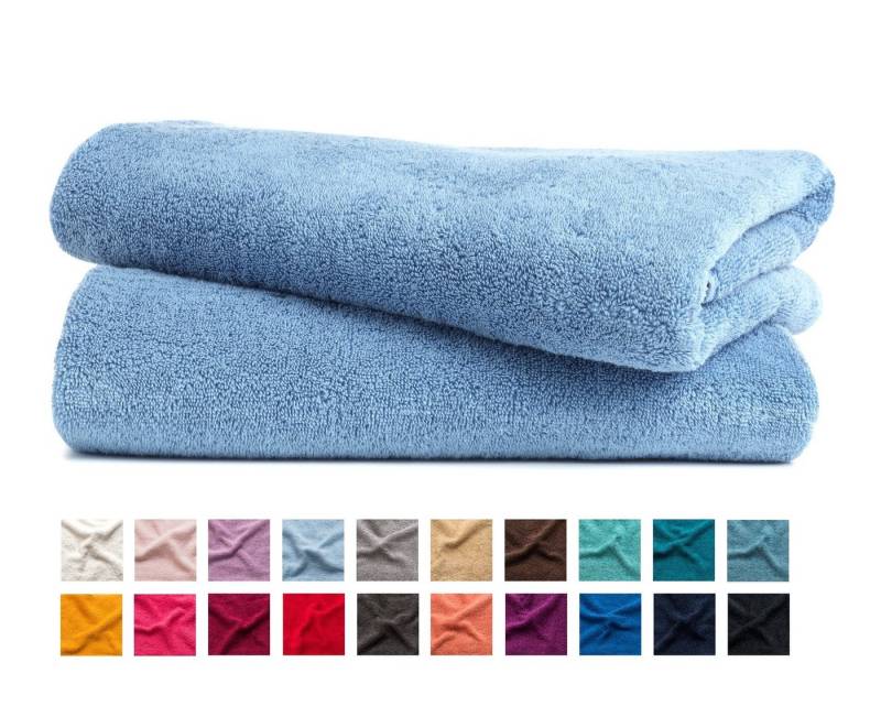 MatratzenL.A.B® Handtuch Set Blauer Schwan® Rimini, 100% Baumwolle (2er Set: 2x Handtuch 50x100 cm oder 2x Duschtuch 70x140 cm, 2-St), Frottee, mit Aufhänger, 23 Farben, einzeln verpackt von MatratzenL.A.B®