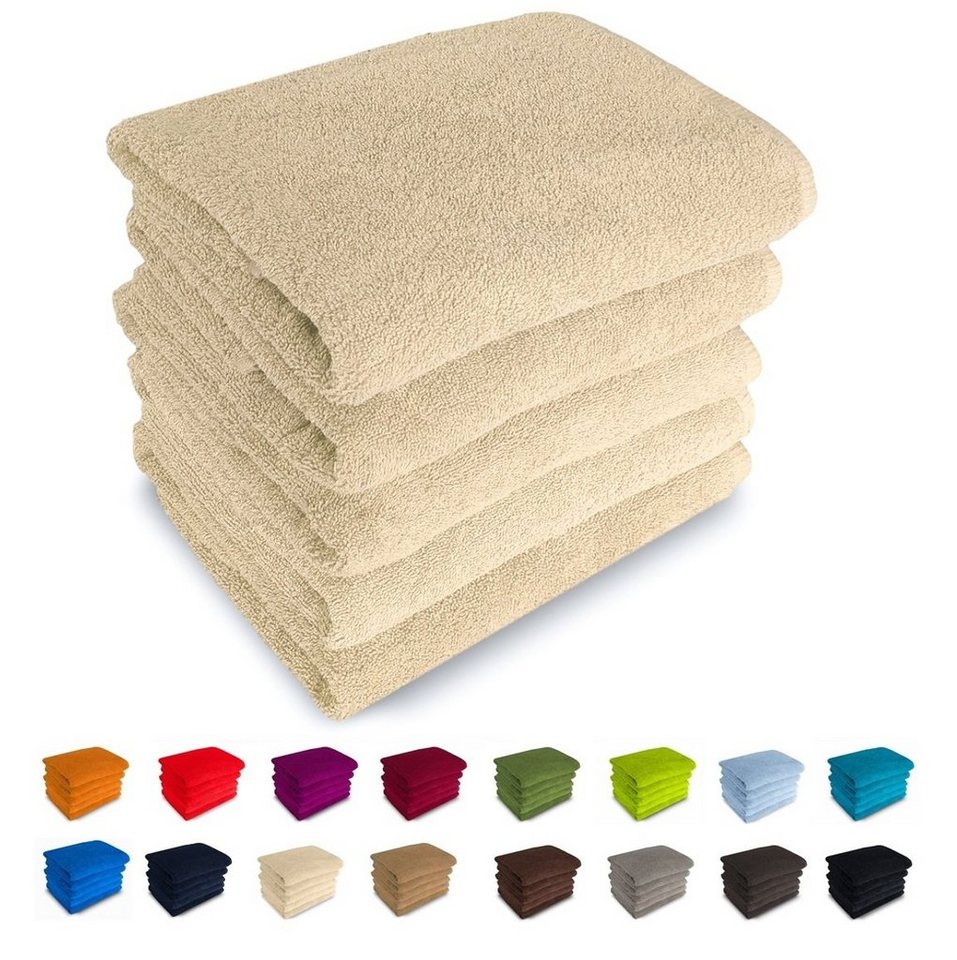 MatratzenL.A.B® Handtuch Set Rimini 500 g/m², 100% Baumwolle, (Duschtücher 70x140 cm Set, 5-tlg), Frotee, mit Aufhänger, 23 Farben, einzeln verpackt von MatratzenL.A.B®