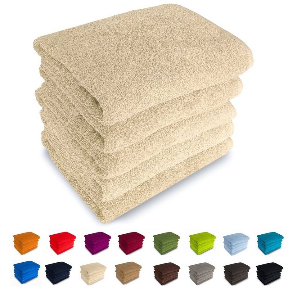 MatratzenL.A.B® Handtuch Set Rimini 500 g/m², 100% Baumwolle, (Set, 5-tlg), Frottee, mit Aufhänger, 23 Farben, einzeln verpackt von MatratzenL.A.B®