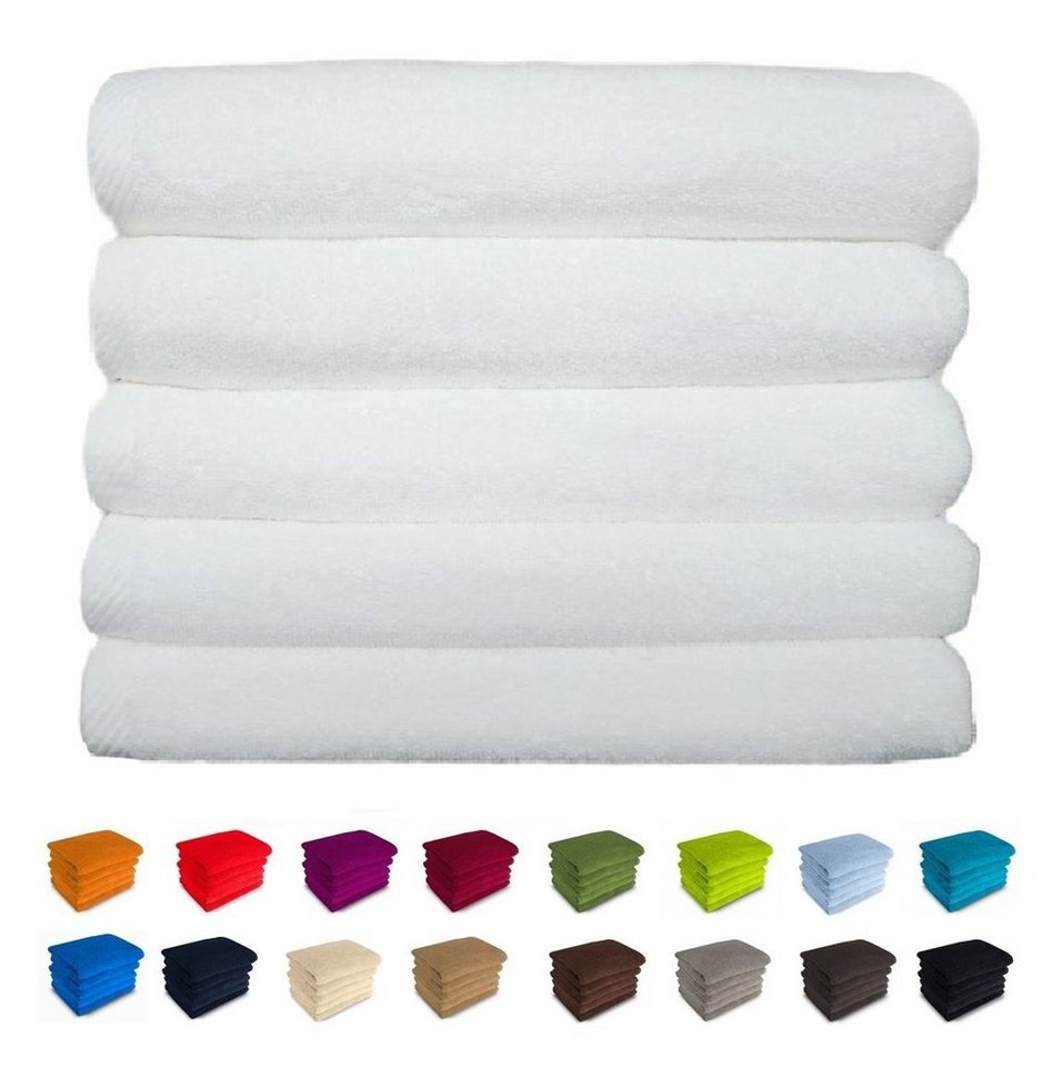 MatratzenL.A.B® Handtuch Set Rimini 500 g/m², 100% Baumwolle, (Duschtücher 70x140 cm Set, 5-tlg), Frotee, mit Aufhänger, 23 Farben, einzeln verpackt von MatratzenL.A.B®