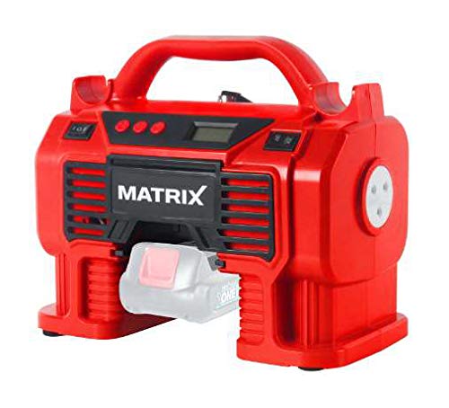 MATRIX Kompressor Luftpumpe Akku X-One 20V - Grundgerät ohne Akku | 11 bar | 60 Watt | inklusive viel Zubehör von MATRIX