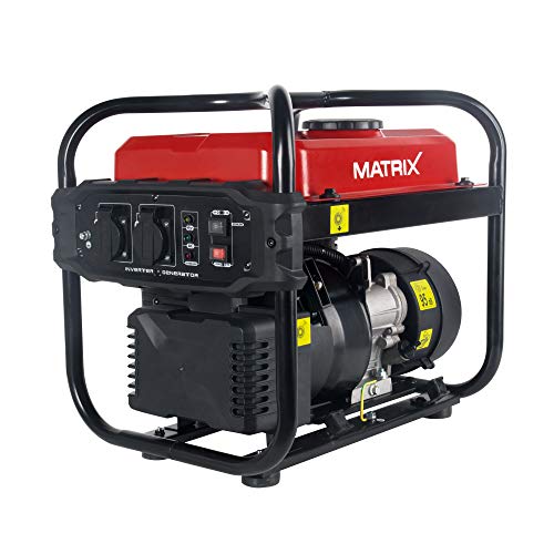 Matrix Notstromaggregat Benzin 2000 Watt Inverter Stromerzeuger Benzin Generator Stromaggregat tragbar Stromgenerator IG 2000i | 4 Takt | 2x230V | leicht 21,5kg Gewicht von MATRIX