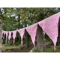Wimpelkette Rosa Mit Metallic-Akzenten - Stoffgirlande Kinderzimmer Geburtstag Wimpelkette Rosa Mit Metallic-Akzenten - Stoffgirlande Kinderzimmer Geburtstag von MatschLatz