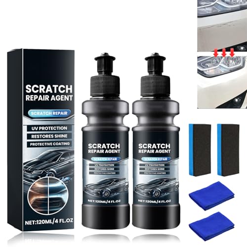 2 Stück Auto Kratzer Reparaturpaste 120 ml Auto Kratzer Entfernungs Autolack Kratzer Entferner Auto Autolack Reparatur Polieren Paste Kratzer Entferner Car Scratch Remover für die Autopflege von Matsizen