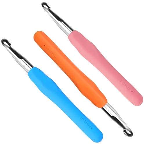 3 Pcs HäKelnadel 8mm Crochet Hook HäKelnadel HäKelnadel 10mm HäKelnadeln HäKelnadel 8mm Crochet Hook HäKelnadel 8 Mm 9 Mm 10 Mm Hochwertige Aluminium-HäKelnadeln Mit Weichem Griff von Matsizen