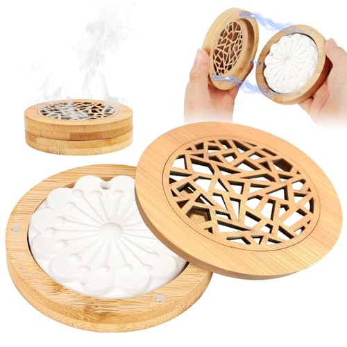 Duftstein für Ätherische Öle Diffuser Ätherische Öle it Massivholzbox Duftsteine für ätherische öle Diffusor für Ätherische Öle für Wohnzimmer Schlafzimmer Bad Autos Spa von Matsizen