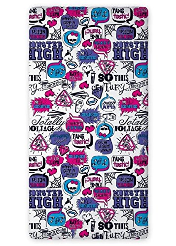 Spannbettlaken, Motiv: Monster High Baumwolle Einzelbett 90 x 200 cm von Mattel Monster High