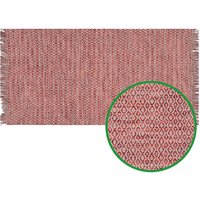 Baumwoll-Teppich ANDA - gemusterter Naturteppich - mit Fransen von Mattenlager