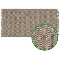 Baumwoll-Teppich ANDA - gemusterter Naturteppich - mit Fransen von Mattenlager
