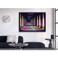 Leinwand Stadt Szene Bei Nacht, Foto-Grafik in Leuchtendern Farben, Kunstdruck Für Wohnung Und Büro, Ein Ausdrucksstarkes Geschenk von MatthiasEdition