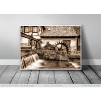 Schwarzwald Wasser Mühle Fotografie Poster, Hochwertige Qualität, Zeitloser Kunstdruck, Vintage Fluss Romantik von MatthiasEdition