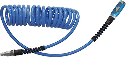 Spiralschlauch PU10X6.5 6 Meter mit SICHERHEIT Kupplung+NIPP von Matthies