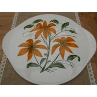 Runde Vintage Kuchenplatte Keramik Grünstadt Weiß Gelb Grün Blumen Keramikplatte Runde Vintage Kuchenplatte Keramik Grünstadt Weiß Gelb Grün Blumen Keramikplatte von MattieStone