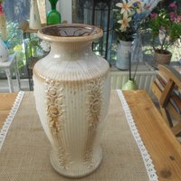 Vintage Keramik Vase Scheurich Nr. 295-25 Florales Relief Beige Braun, 70Er J. Mid-Century Boho Vintage Keramik Vase Scheurich Nr. 295-25 Florales Relief Beige Braun, 70Er J. Mid-Century Boho von MattieStone