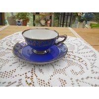 Vintage Mokka Tasse Heinrich Porzellan Germany Mit Feinsilber Auflage "Christine" Nr. 1429 Mid-Century Vintage Mokka Tasse Heinrich Porzellan Germany Mit Feinsilber Auflage "Christine" Nr. 1429 Mid-Century von MattieStone