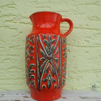 Vintage Ü-Keramik Vase Übelacker 70Er Jahre Orange Relief 21 cm Krugvase Henkelvase Mid-Century Keramik Vintage Ü-Keramik Vase Übelacker 70Er Jahre Orange Relief 21 cm Krugvase Henkelvase Mid-Century Keramik von MattieStone