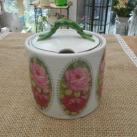 Vintage Zuckerdose Marmeladen Dose Deckeldose Im Jugendstil Rosenmuster von MattieStone
