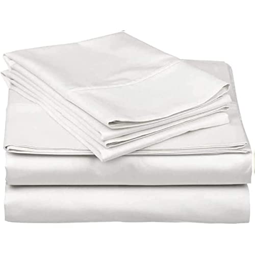 600 Fadenzahl 100% Baumwolle, Queen-Size-Bettlaken, luxuriöses 4-teiliges Satingewebe, Hotel, weißes Bettlaken-Set, glattes und weiches Satingewebe, atmungsaktiv, Queen-Set, Weiß 600 Fadenzahl 100% Baumwolle, Queen-Size-Bettlaken, luxuriöses 4-teiliges Satingewebe, Hotel, weißes Bettlaken-Set, glattes und weiches Satingewebe, atmungsaktiv, Queen-Set, Weiß von Mattress-Homes