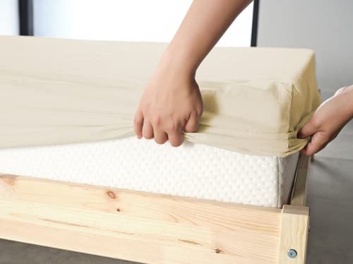 MattressForYou Spannbettlaken | aus 100% hochwertiger Baumwolle | Bettlaken | 160 x 200 cm | bis 30 cm Matratzenhöhe | Atmungsaktiv | Weich (Weiß) von MattressForYou