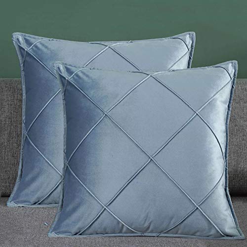 Matty-LZ Samt Einfach Weicher Kissenbezug Hochwertige Qualität Set, Dekorativ Sofa Kissenbezug Kissen Kissenhülle (18x18 Zoll / 45x45 cm, Himmelblau (2er Set)) von Matty-Hause