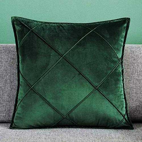 Matty-LZ Samt Einfach Weicher Kissenbezug Hochwertige Qualität Set, Dekorativ Sofa Kissenbezug Kissen Kissenhülle (22x22 Zoll / 55x55 cm, Grün (1 Stück)) von Matty-Hause