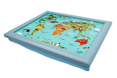 Maturi Kleines Knietablett für Kinder, Weltkarten-Design, Mehrfarbig, 35 x 29 x 8 cm von Maturi