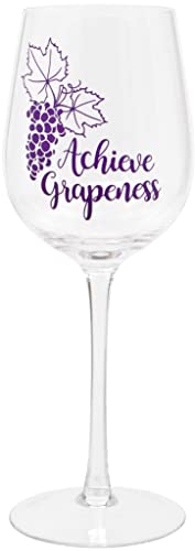 Maturi „Achieve Grapeness“ humorvolles Weinglas, 420 ml von Maturi