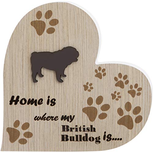 Maturi Freistehendes Schild mit englischer Aufschrift Home Where My Dog is, Holzwerkstoff, Braun, 17.6 x 15 x 2cm Maturi Freistehendes Schild mit englischer Aufschrift Home Where My Dog is, Holzwerkstoff, Braun, 17.6 x 15 x 2cm von Maturi