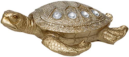 Maturi Goldfarbene Schildkröte mit Glitzer- und Diamant-Details, 20 cm von Maturi