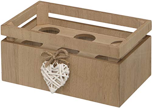 Maturi H315 Storage Geflochtene Eierbox aus Holz in Herzform für ein halbes Dutzend Eier, braun von Maturi