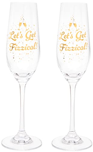 Maturi Set aus zwei „Let's Get Fizzical“-Champagnerflöten, 220 ml, in Geschenkbox von Maturi