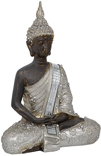 Maturi Sitzende, meditierende Thai-Buddha-Figur, Metall, Mehrfarbig, 7,62 x 16,51 x 21,59 cm von Maturi