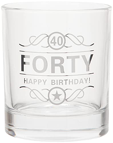 Maturi Spirituosenglas zum 40. Geburtstag „Forty Happy Birthday!“, 350 ml, in Geschenkbox von Maturi