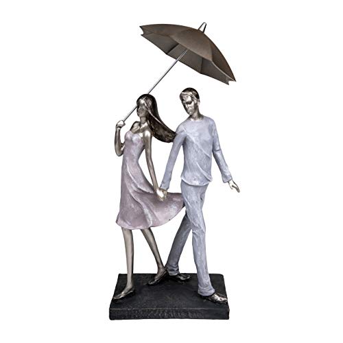 Maturi Summer of Love Tanzendes Paar mit Regenschirm Figur, Kunststoff, Mehrfarbig, 18 x 15 x 37cm von Maturi
