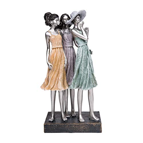 Maturi Three Girls About Time in Summer Dresses Figur, Kunststoff, Mehrfarbig, 16 x 12 x 31cm von Maturi