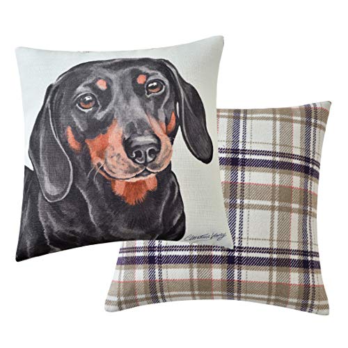 Maturi Viceni Hundekissen, Dackel, gefüllt, 43 x 43 cm, Polyester, Mehrfarbig von Viceni