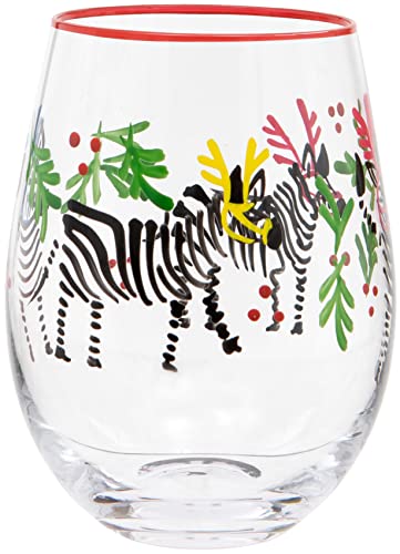 Maturi Weinglas ohne Stiel, handbemalt, Zebra, 530 ml, in Geschenkbox (470391) von Maturi