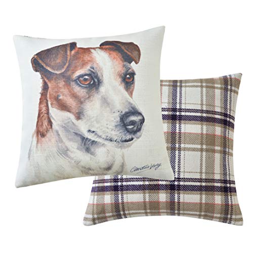 Maturi gefülltes Sitzkissen mit Jack Russel Hund Aquarell Bild, Stuhl Sofa Kissen – 43 x 43 cm von Maturi