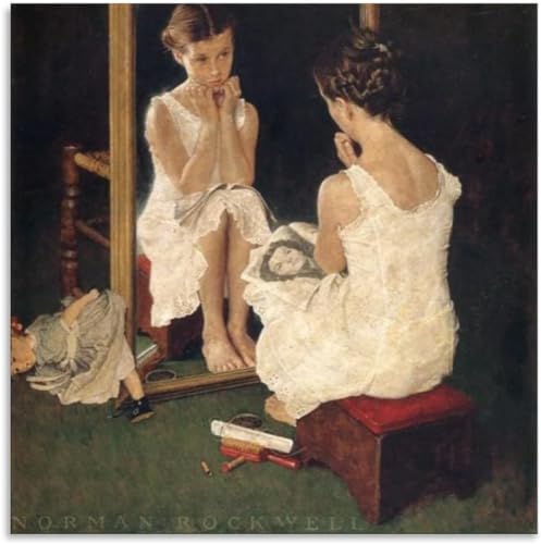 Matvsd Kohecs Mädchen im Spiegel von Norman Rockwell Poster und Drucke Norman Rockwell Wandkunst Norman Rockwell Malerei Leinwand für Wohnkultur 40x40cm ohne Rahmen Matvsd Kohecs Mädchen im Spiegel von Norman Rockwell Poster und Drucke Norman Rockwell Wandkunst Norman Rockwell Malerei Leinwand für Wohnkultur 40x40cm ohne Rahmen von Matvsd Kohecs