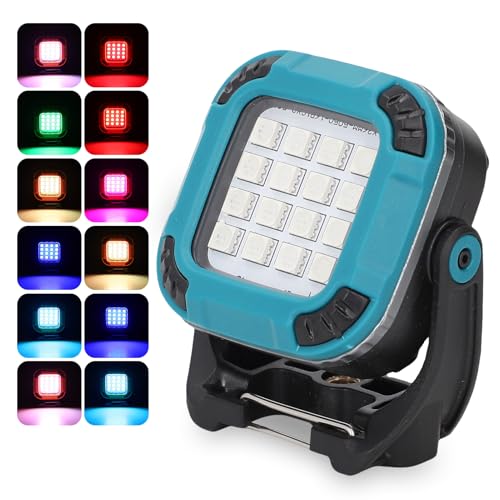 COB Magnetic Work Light Tragbare Wiederaufladbare LED -Campinglicht 360 ° Drehfaltbarer Notfall mit Magnetischer Basis Hanging Haken für den Außenbereich (Blau) von Matybobe