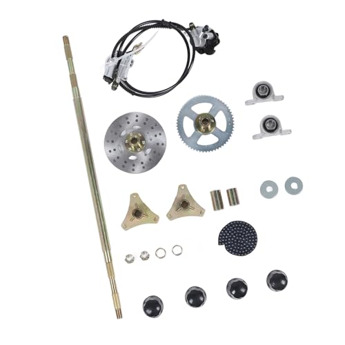 Matybobe 29in GO Kart Heck Live -Achse -Montage -Kit Langlebige Metallachse Bremsscheiben -Bremssattel für ATV Quads von Matybobe