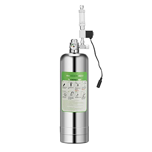 Matybobe 5L CO2-Generator-System-Kit für Doppelaquarien CO2-Edelstahl-Zylinder-Generator-System mit Magnetventil, Blasendiffusor, Kohlendioxid-Reaktor-Kit für Pflanzenaquarium von Matybobe