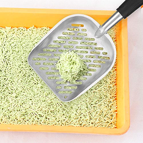 Matybobe Aluminiumlegierung Haustier Müll Schaufel Sifter Schaufel Effizient Sauberes Müll für Alle Haustierbesitzer Schwarz Grau (Schwarz) von Matybobe