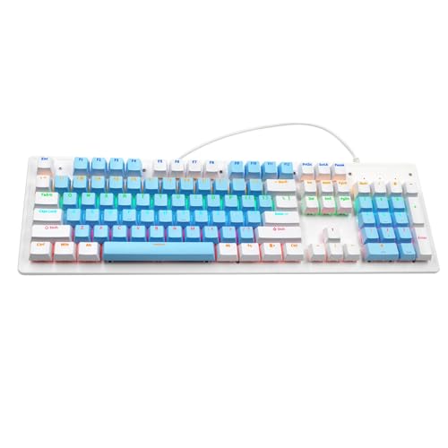 Matybobe Biojee Wired Mechanical Gaming Keyboard Compact 104-Key Backit Leuchttastatur für PC-Laptop (Rotschalter) von Matybobe