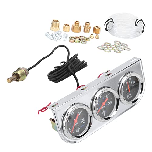 Matybobe Dreifachmessgerät-Set Universal-Wassertempel-Öldruck-AMP-Messgerät für Auto-Boots-LKW von Matybobe