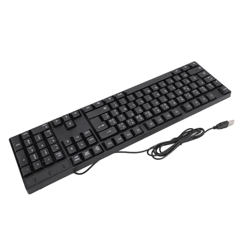 Matybobe K1800 Minderheitensprache Tastatur 104 Tasten Ergonomische USB -Kabelspieltastatur für Desktop -Laptop -Computer (Französisches asery Layout) von Matybobe